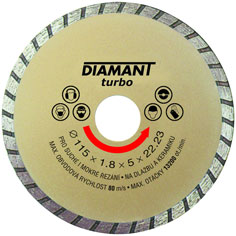 Kotuc diamantovy o115x22mm, beton,TURBO #