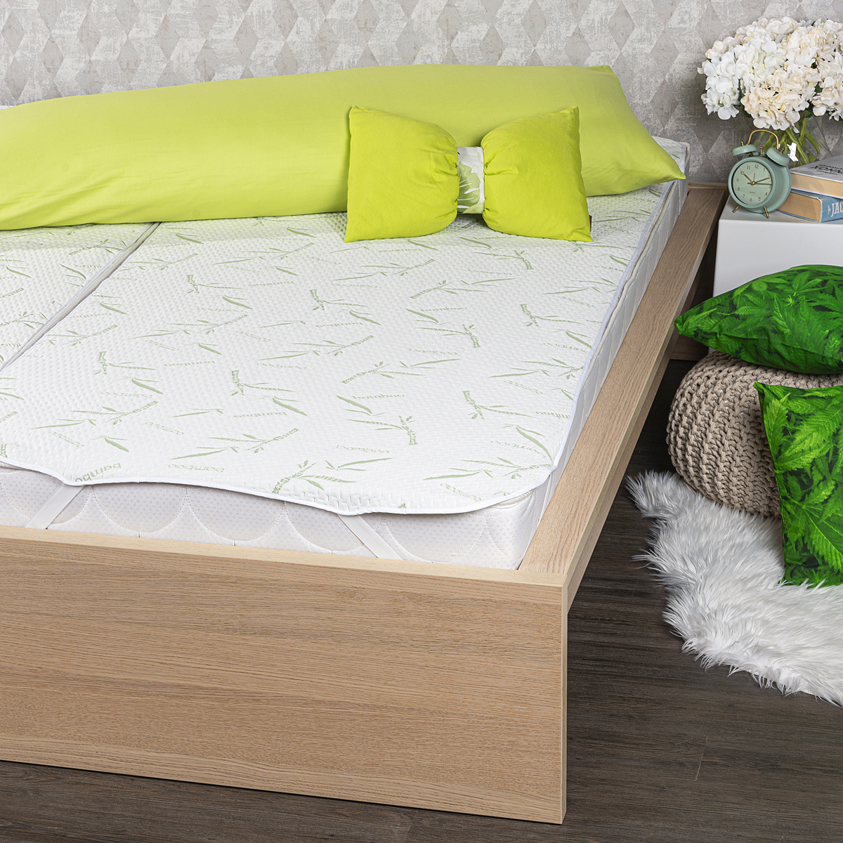 4Home Bamboo Chránič matraca s gumou, 200 x 200 cm – Obrázok 5