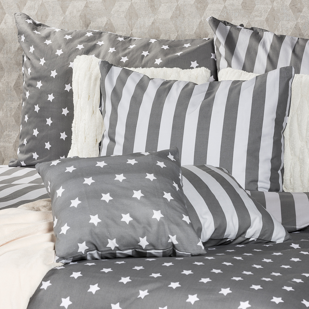 4Home Bavlnené obliečky Stars sivá, 140 x 220 cm, 70 x 90 cm – Obrázok 8