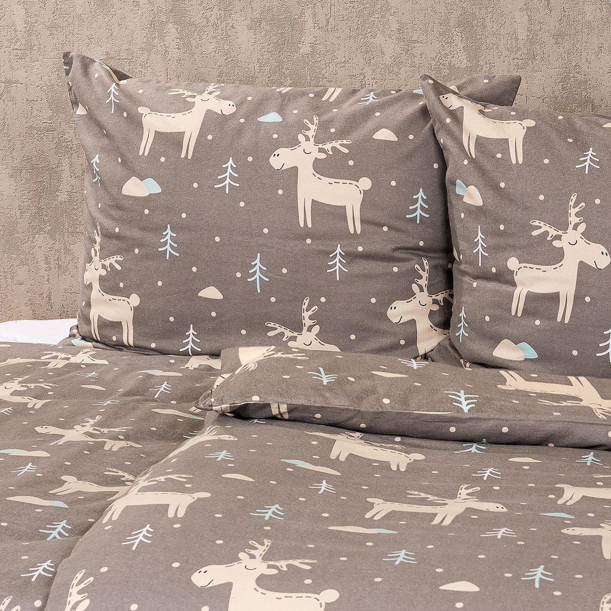4Home Flanelové obliečky Happy reindeer, 140 x 220 cm, 70 x 90 cm – Obrázok 2