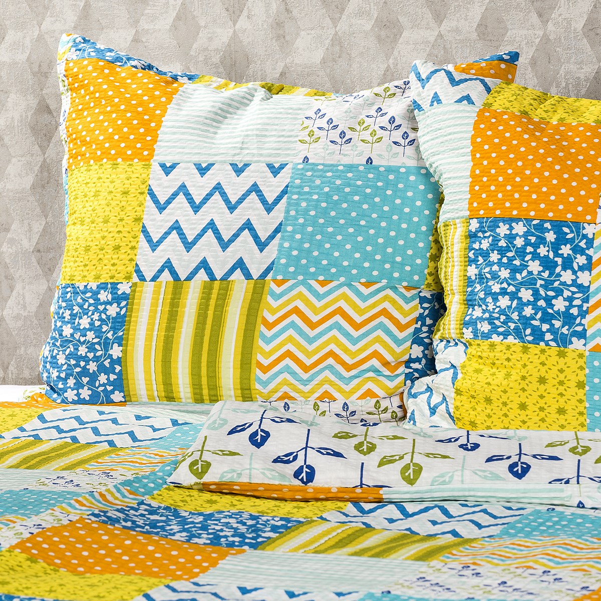 4Home Krepové obliečky Patchwork blue, 140 x 200 cm, 70 x 90 cm, 140 x 200 cm, 70 x 90 cm – Obrázok 5