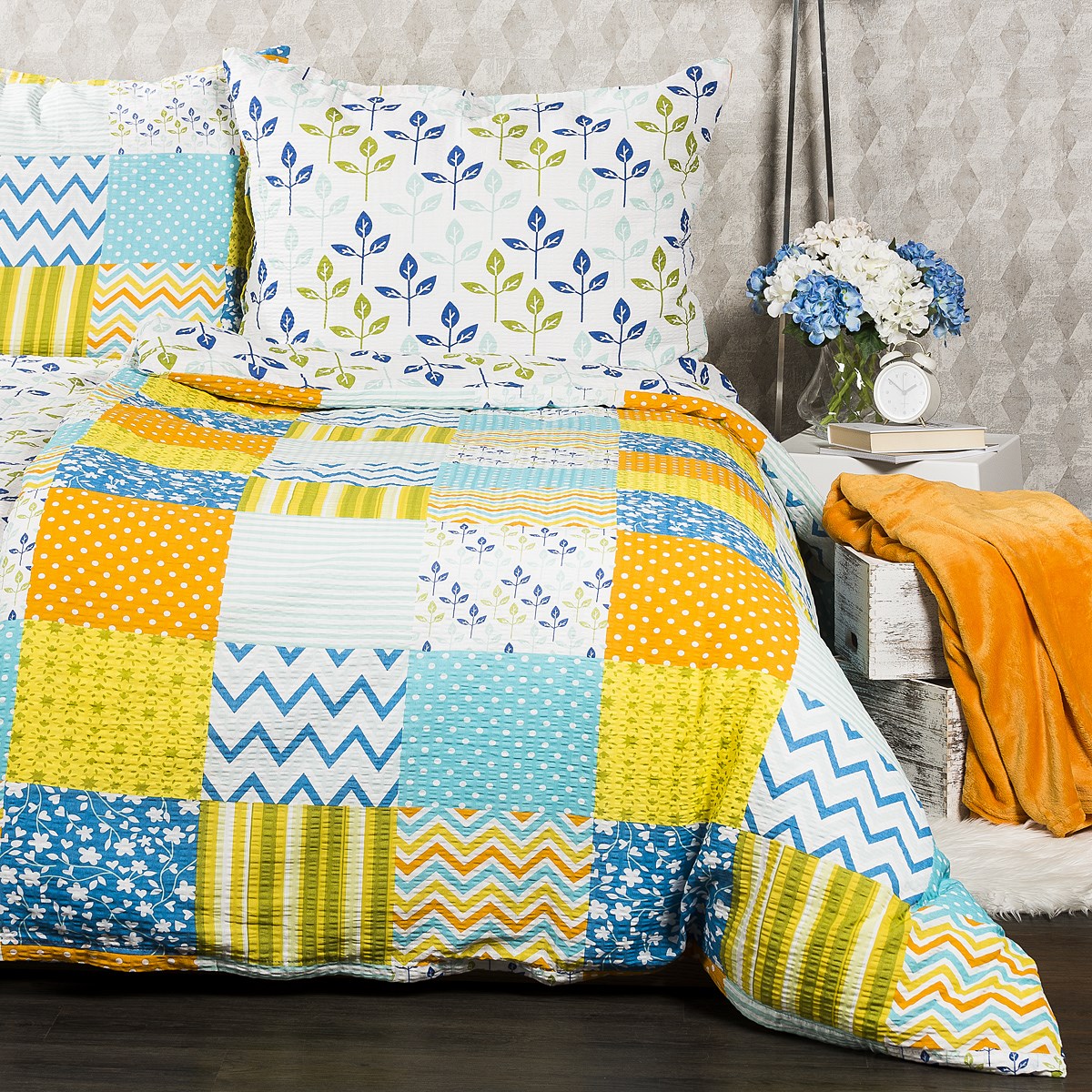 4Home Krepové obliečky Patchwork blue, 140 x 200 cm, 70 x 90 cm, 140 x 200 cm, 70 x 90 cm – Obrázok 6