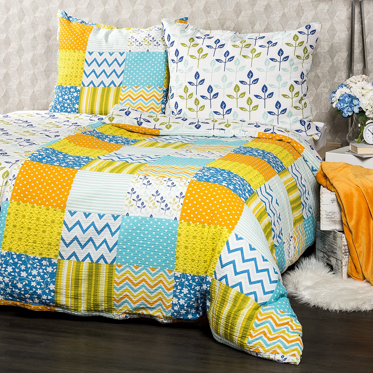 4Home Krepové obliečky Patchwork blue, 140 x 200 cm, 70 x 90 cm, 140 x 200 cm, 70 x 90 cm – Obrázok 7