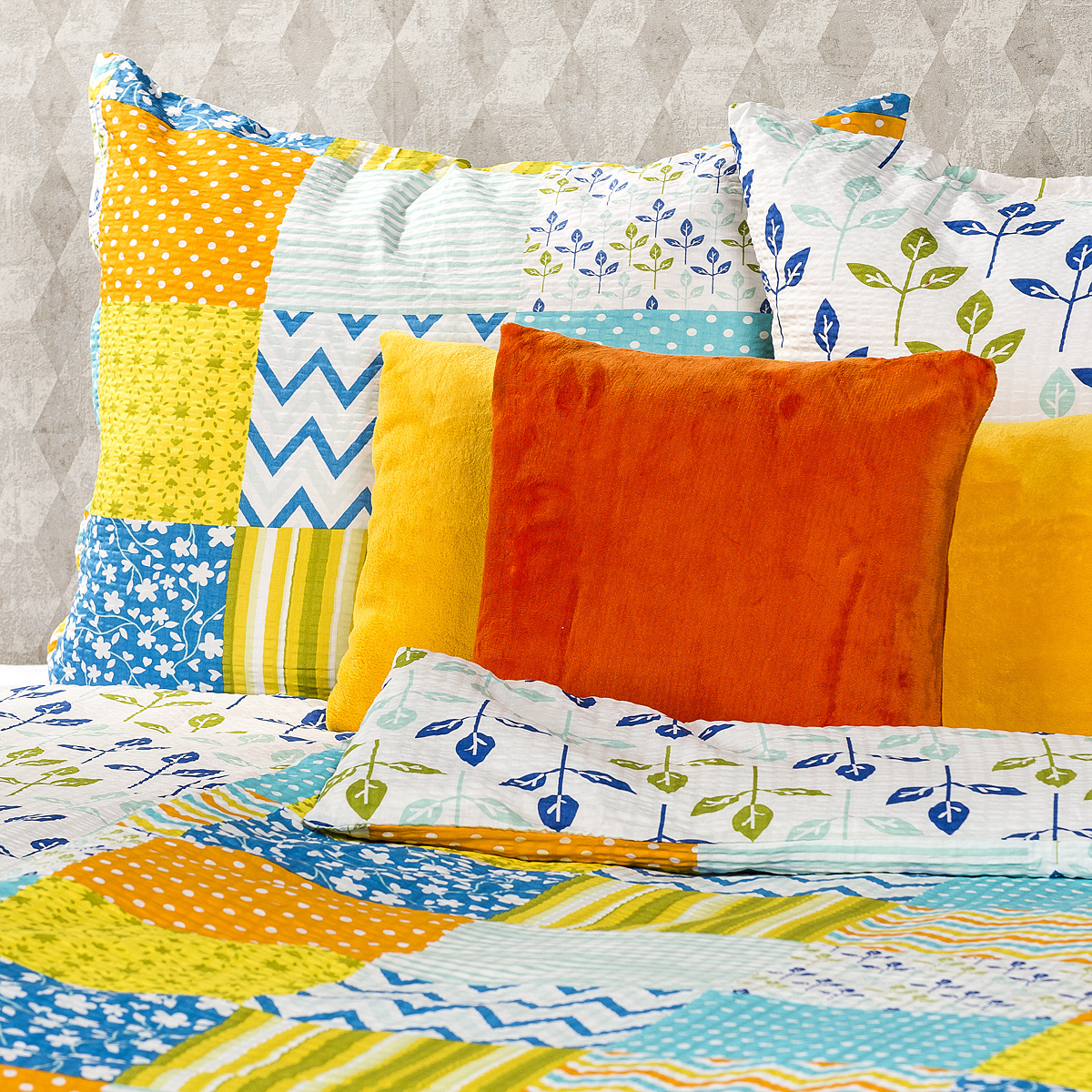4Home Krepové obliečky Patchwork blue, 140 x 200 cm, 70 x 90 cm, 140 x 200 cm, 70 x 90 cm – Obrázok 10