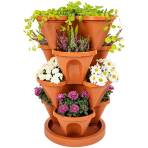 4Home Kvetinová kaskáda 4-dielna, terakota, 4 poschodia
