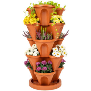 4Home Kvetinová kaskáda 5-dielna, terakota, 5 poschodí