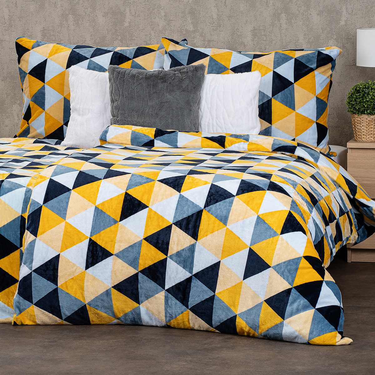 4Home Obliečky mikroflanel Scandi triangle, 160 x 200 cm, 70 x 80 cm – Obrázok 8