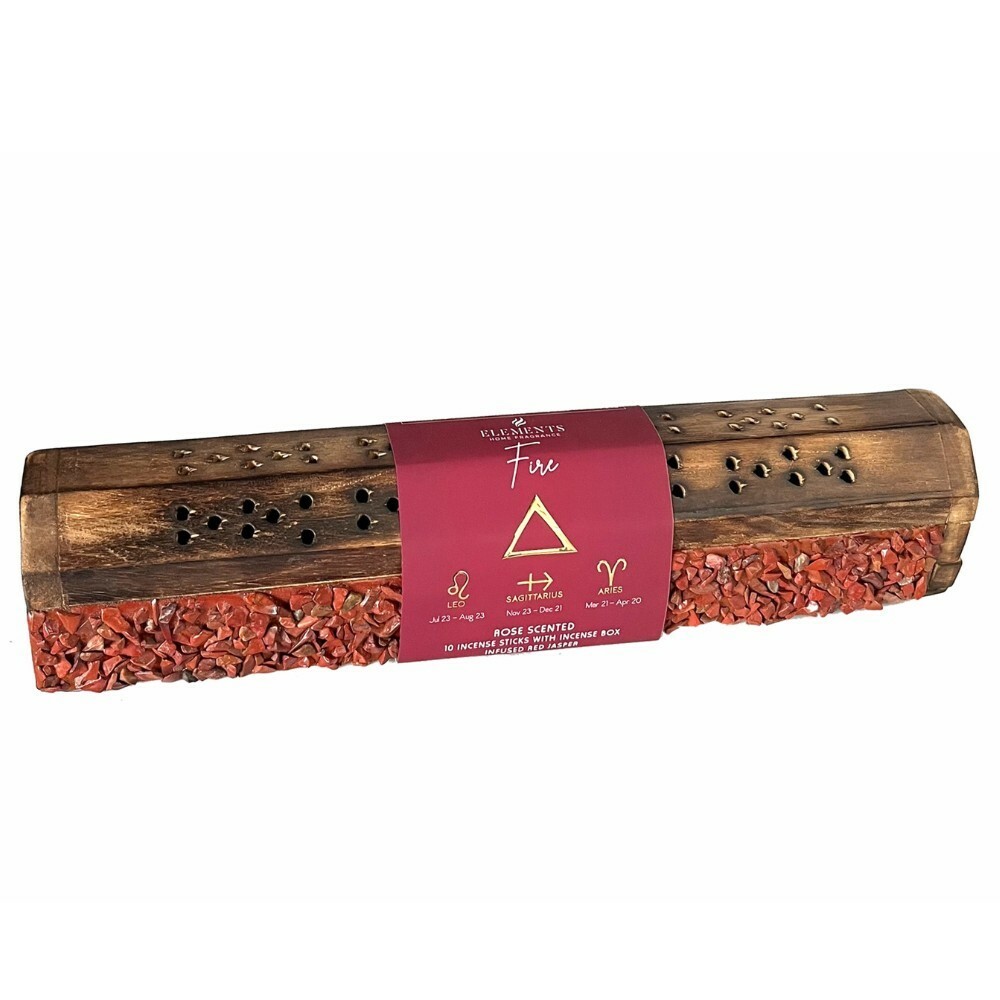Arome Elements drevený box na vonné tyčinky, 10 tyčiniek, Oheň – Obrázok 3