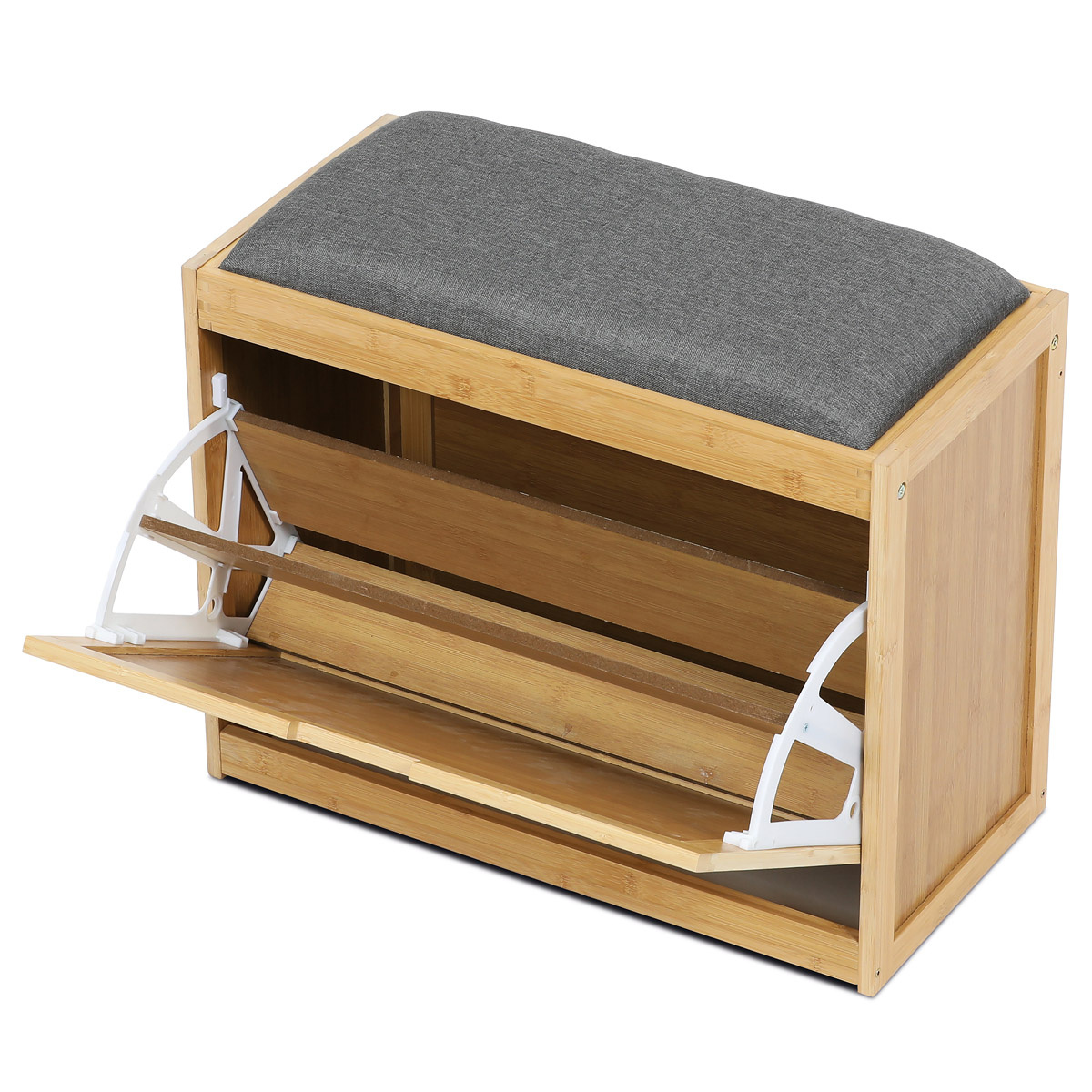 Autronic DR-N1014 GREY2 Botník s taburetom, 60 x 51 x 29 cm – Obrázok 2