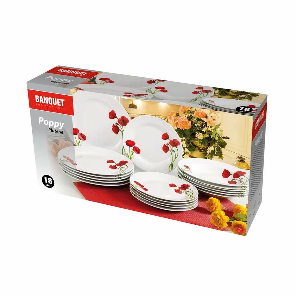 Banquet Red Poppy 18-dielna tanierová súprava – Obrázok 5