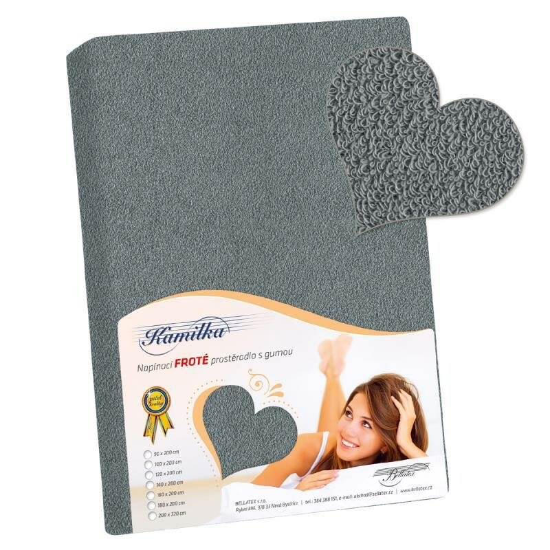 Bellatex Froté prestieradlo Kamilka tmavosivá, 120 x 200 cm