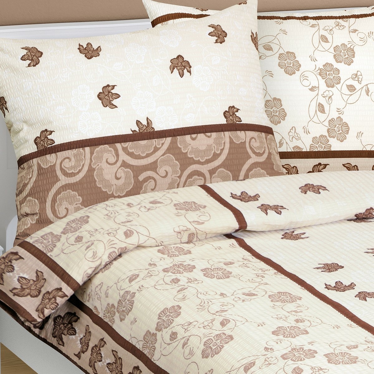 Bellatex Krepové obliečky List hnedá, 140 x 200 cm, 70 x 90 cm – Obrázok 2