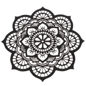 Drevená vyrezávaná dekorácia na stenu Mandala, 35 x 35 x 1 cm