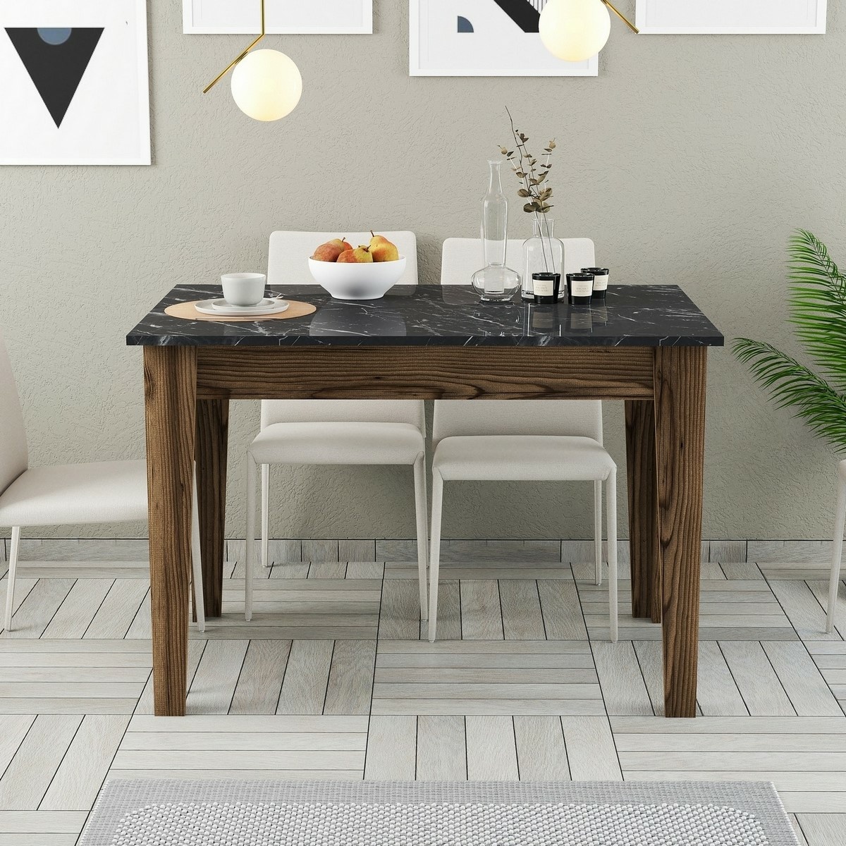Jedálenský stôl Kiev Black and Walnut – Obrázok 3