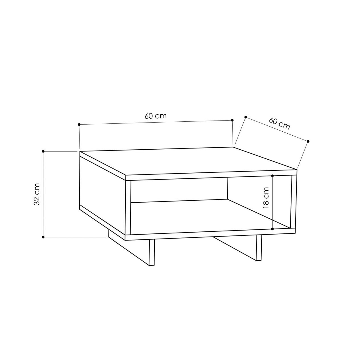 Konferenčný stolík Hola Oak Anthracite – Obrázok 2