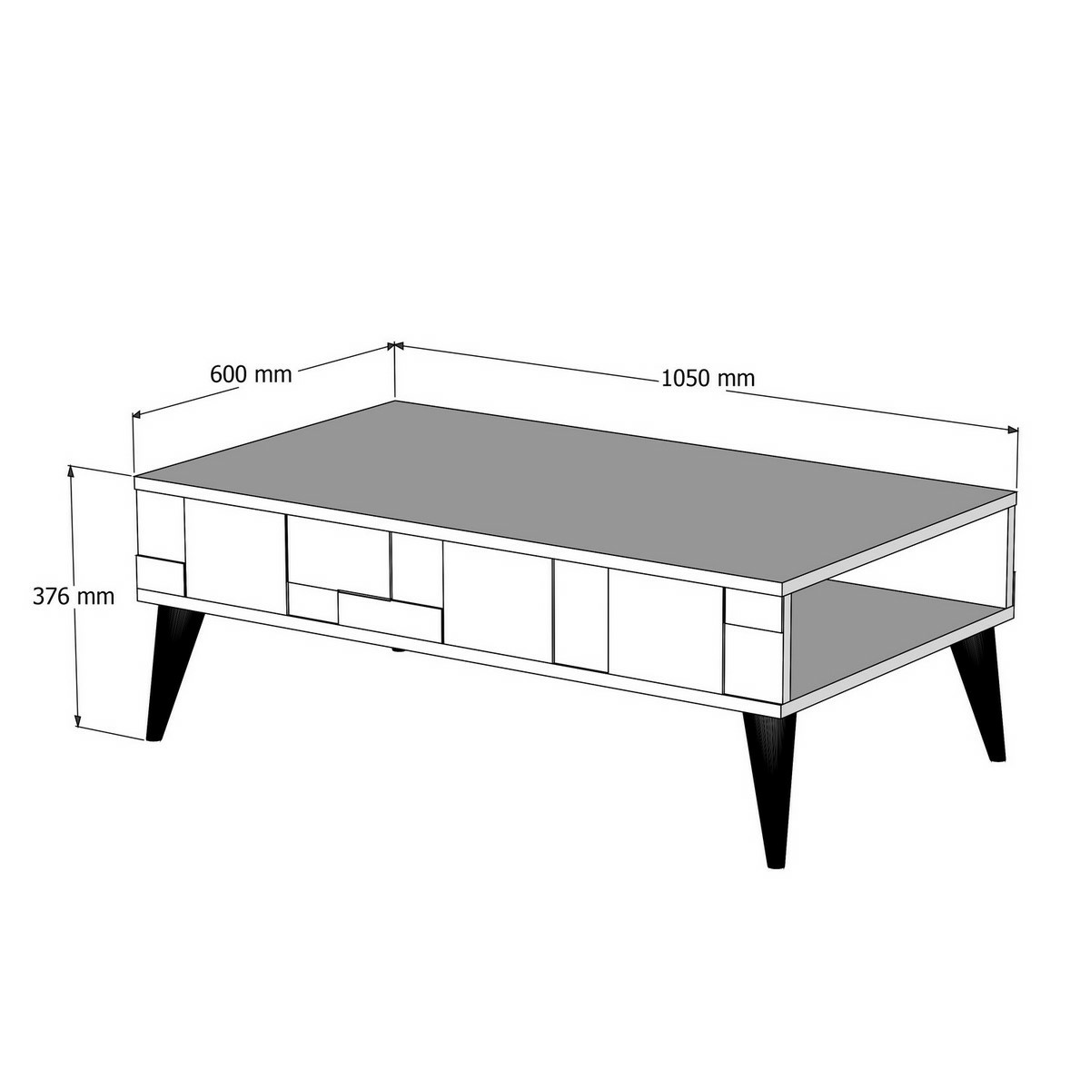 Konferenčný stolík Madrid Anthracite and Walnut – Obrázok 4