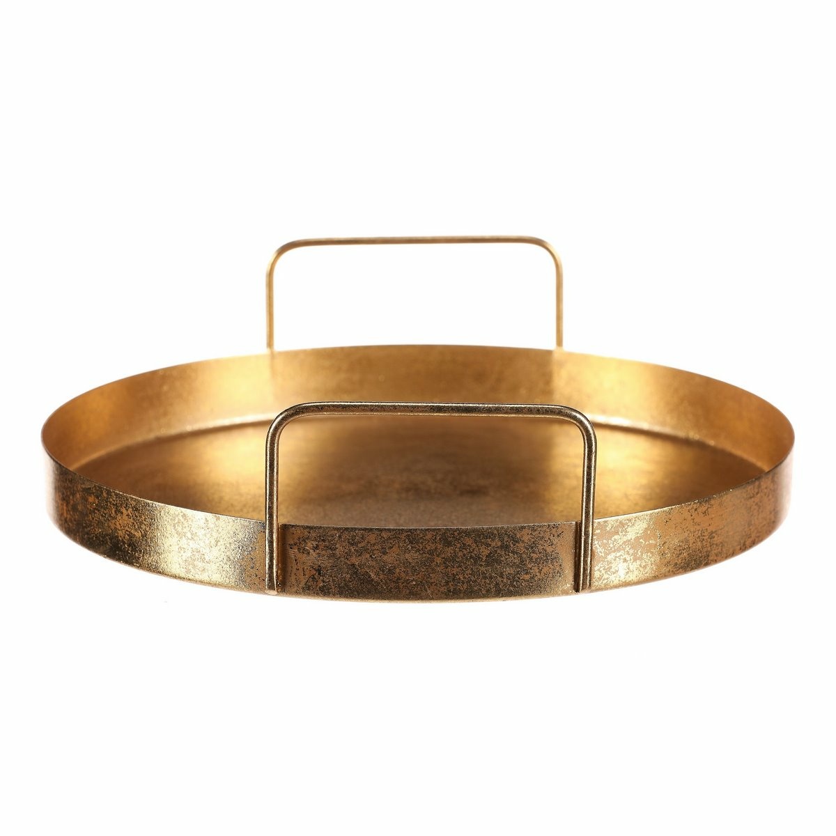 Kovová tácka s úchytmi pr. 25 cm, okrúhla, zlatá – Obrázok 2