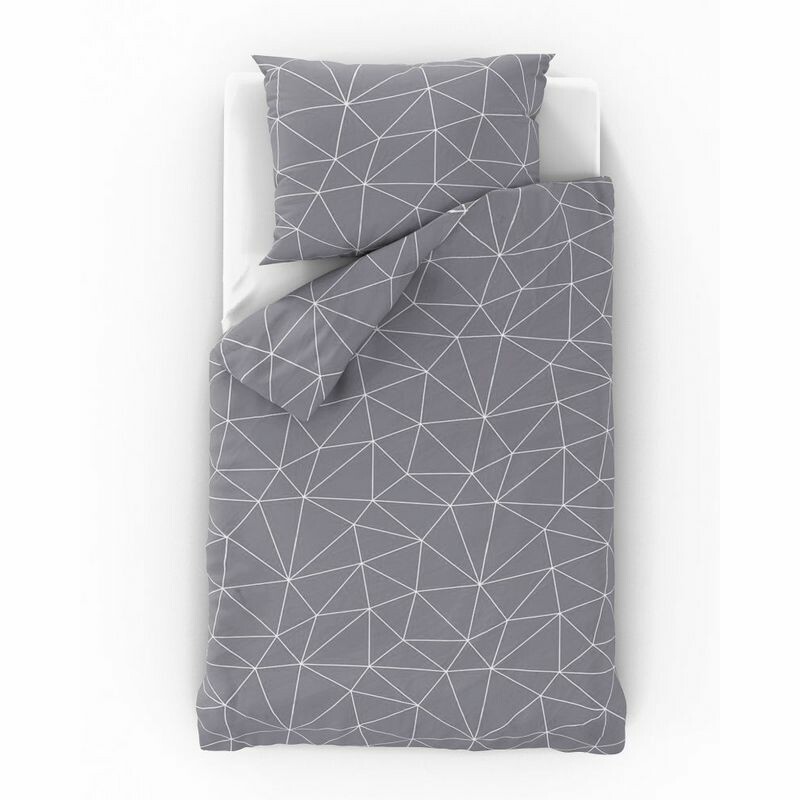 Kvalitex Bavlnené obliečky Nordic Grid sivá, 140 x 220 cm, 70 x 90 cm – Obrázok 2