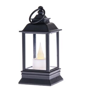 Lampáš s LED sviečkou Cremona čierna, 6 x 13 cm