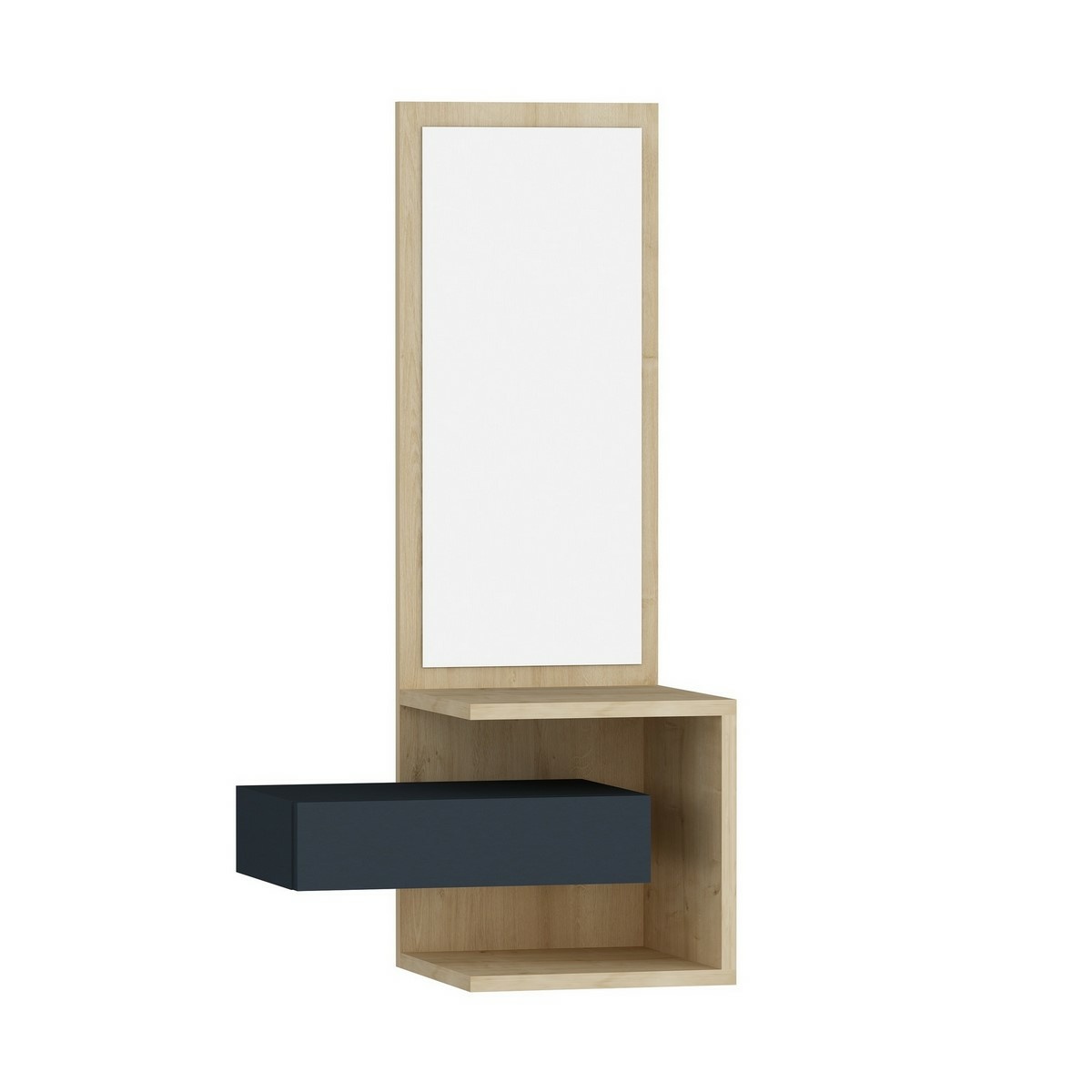 Nástenná polica so zrkadlom Stella Oak and Anthracite