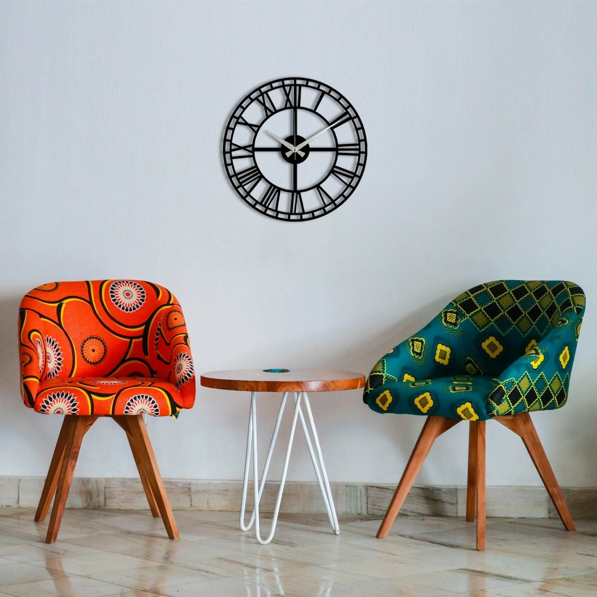 Nástenné hodiny Enzoclock - S002 Black, 48 x 48 cm – Obrázok 2