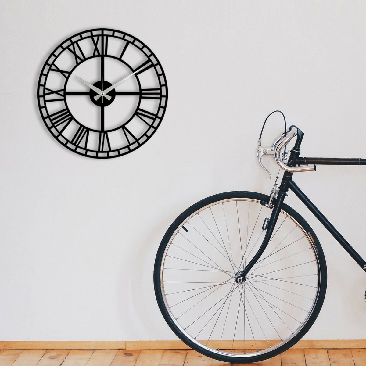 Nástenné hodiny Enzoclock - S002 Black, 48 x 48 cm – Obrázok 3