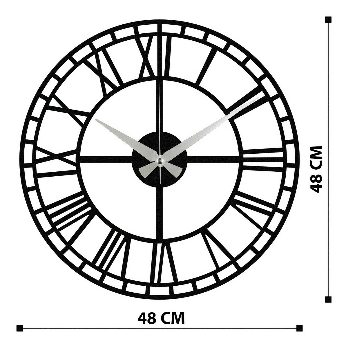 Nástenné hodiny Enzoclock - S002 Black, 48 x 48 cm – Obrázok 4