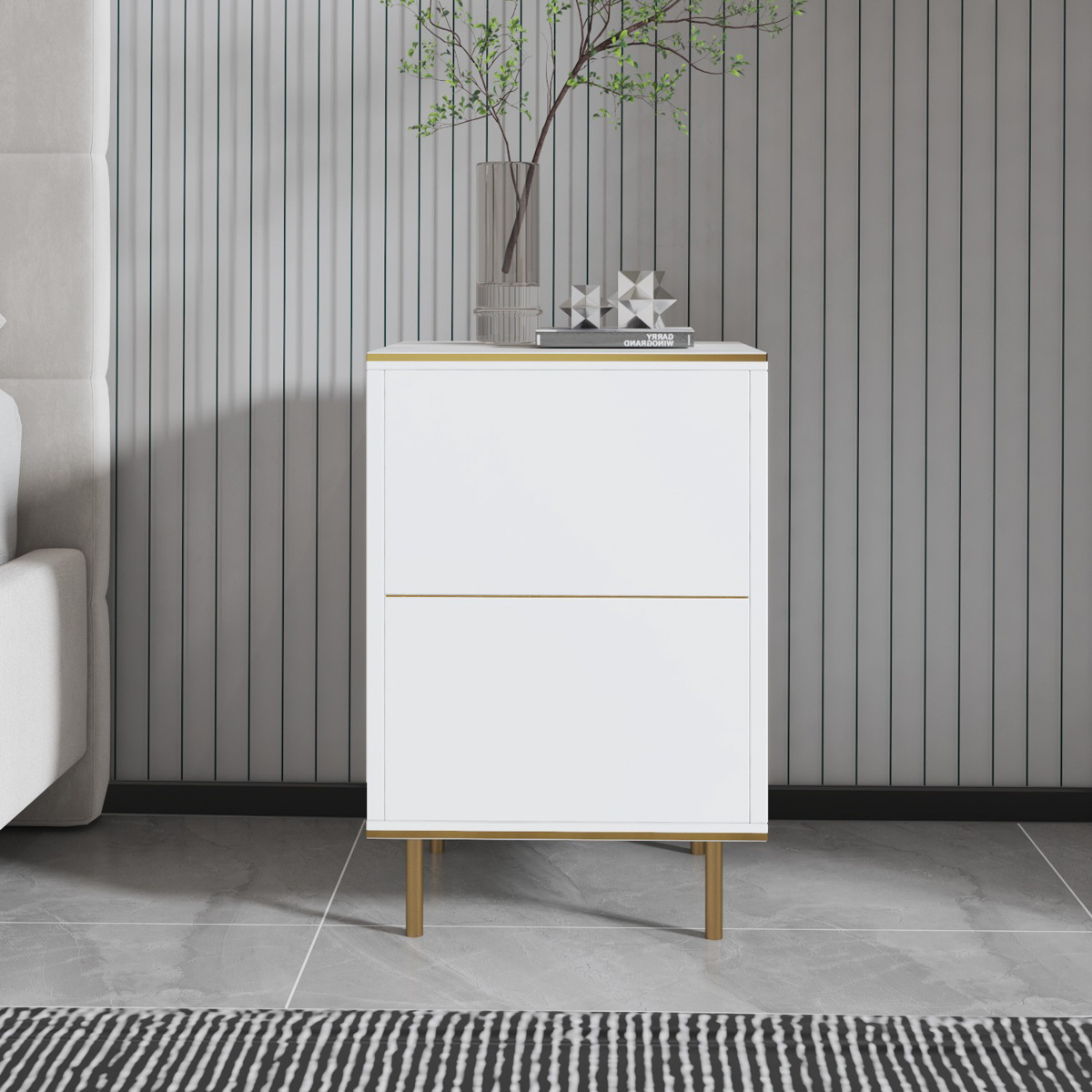 Nočný stolík Imaj Marble White – Obrázok 2