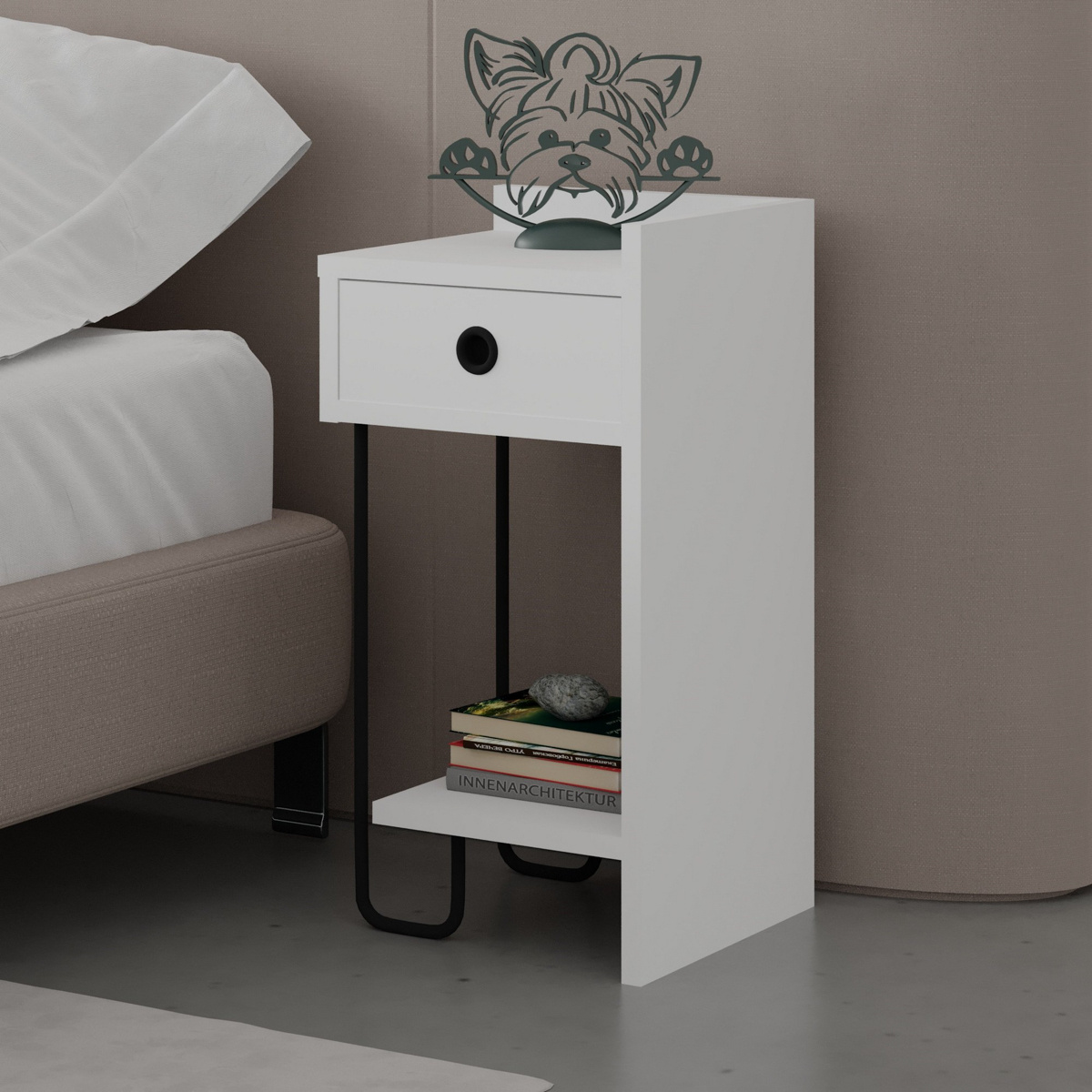 Nočný stolík Sirius Right White – Obrázok 7
