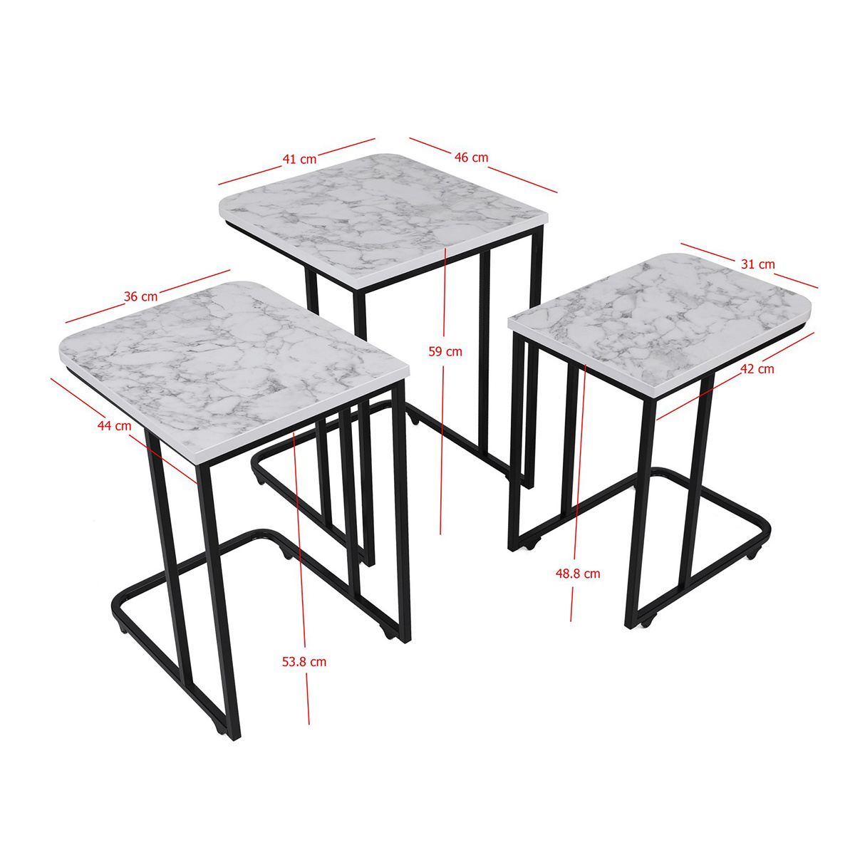 Odkladací stolík Metal Zigon, 3 ks – Obrázok 9