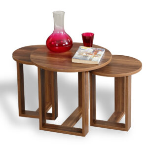 Odkladací stolík Mira Walnut, 3 ks