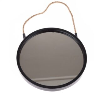 Plastové závesné zrkadlo Embellir čierna, pr. 25 cm, pr. 25 cm