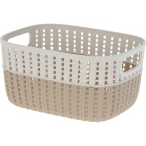 Plastový košík Duo, krémová, 23,5 x 17,5 x 11,5 cm