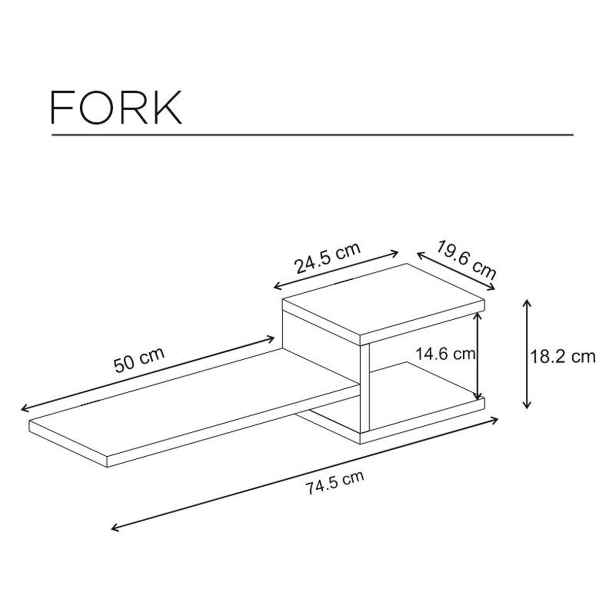 Polička Fork White, 2 ks – Obrázok 2