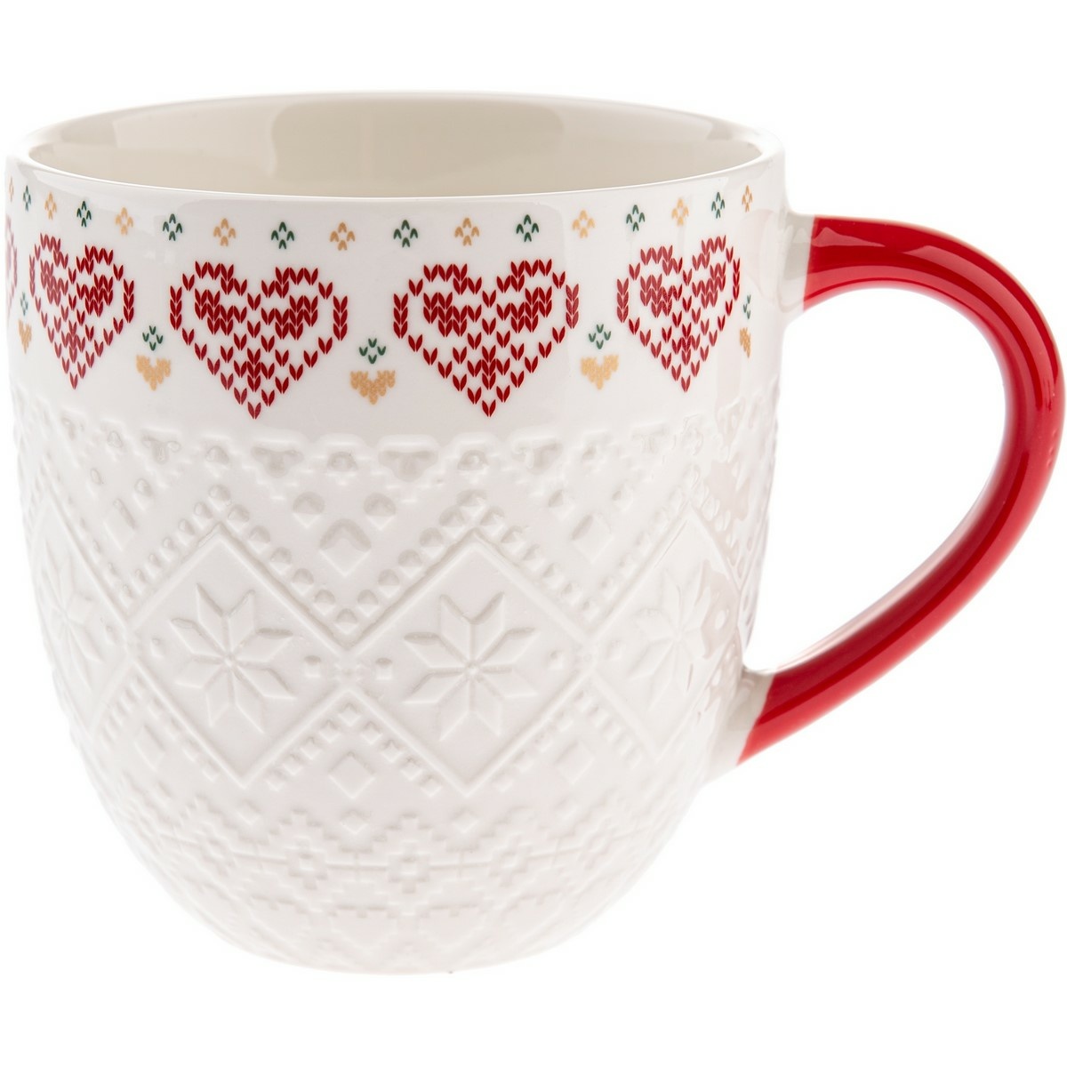 Porcelánový hrnček Pletené srdce 630 ml