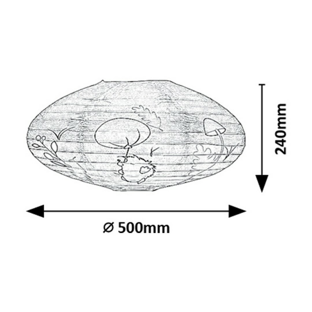 Rabalux 71190 detské papierové stropné svietidlo Hedgy - ježko a balón, pr. 50 cm – Obrázok 2