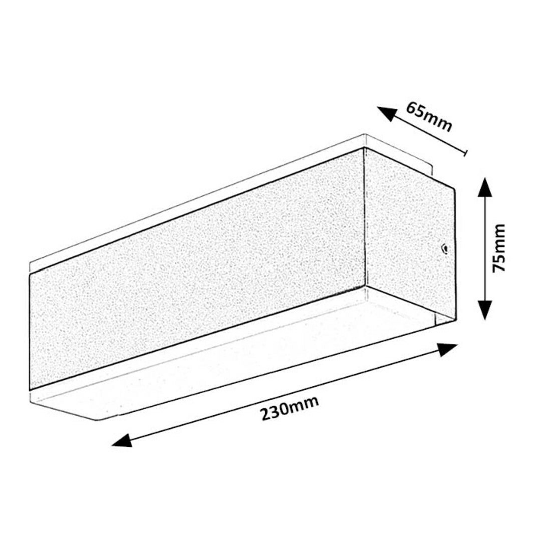 Rabalux 77114 vonkajšie nástenné LED svietidlo Mataro, 12W, 3000K, 320lm, IP54 – Obrázok 6