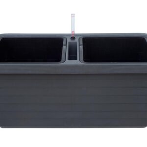 Samozavlažovací truhlík Berberis DUO, antracit, Plastia, 78 cm