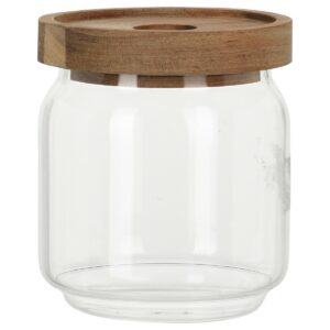 Sklenená dóza s akáciovým viečkom 400 ml, 0,4 l