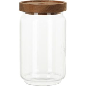 Sklenená dóza s akáciovým viečkom 700 ml, 0,7 l