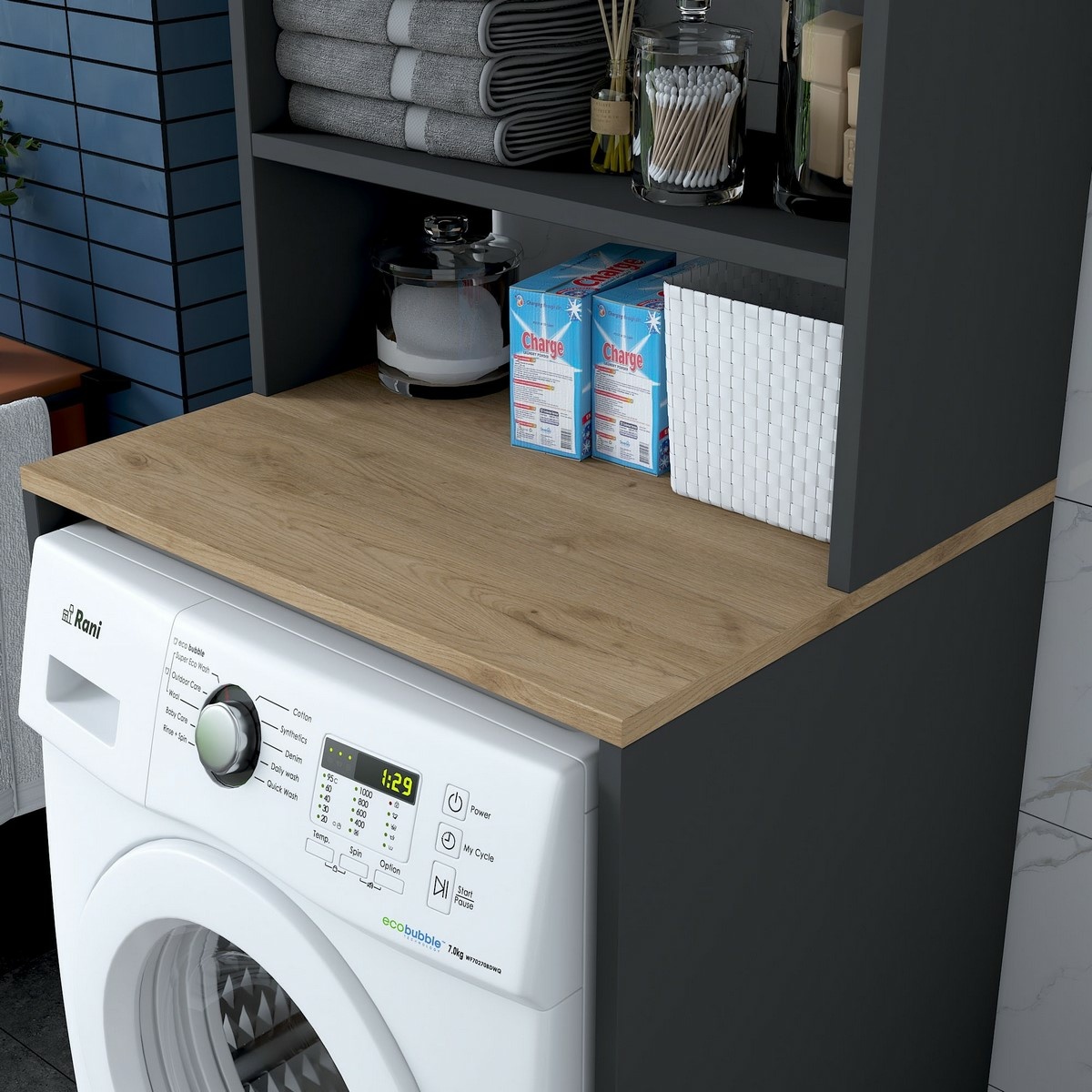 Skriňa nad práčku Karin Anthracite and Walnut – Obrázok 4