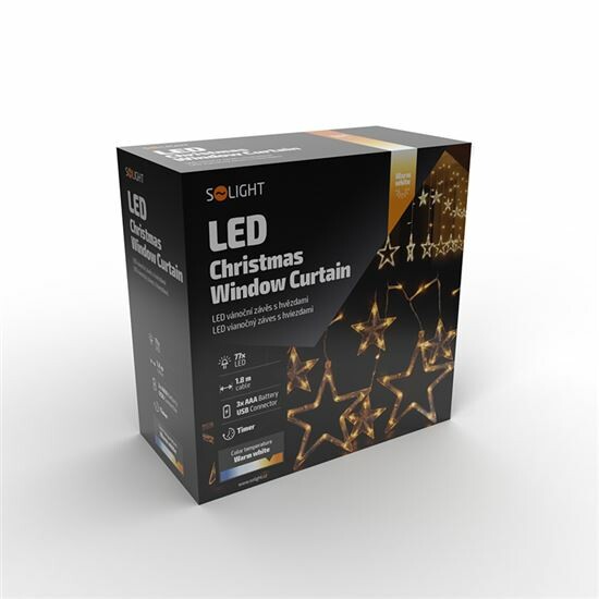 Solight Závesné osvetlenie hviezdy 1,8 m, 77 LED – Obrázok 4