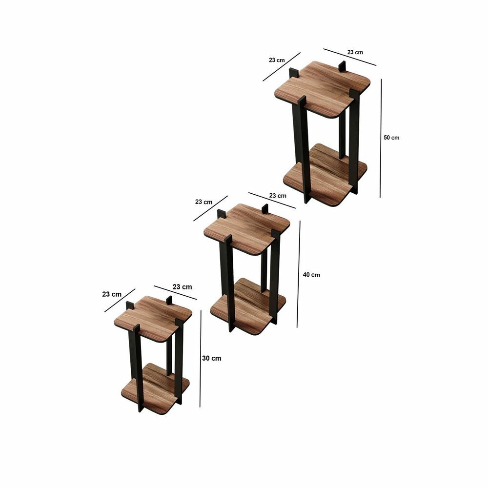 Stojan na kvety Flower Desk Square - Walnut – Obrázok 4