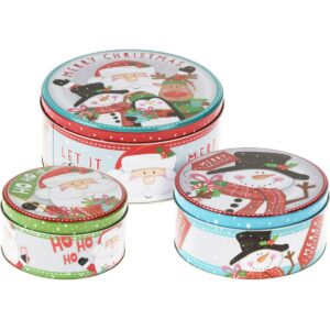 Súprava 3 vianočných plechových dóz Santa’s Friends