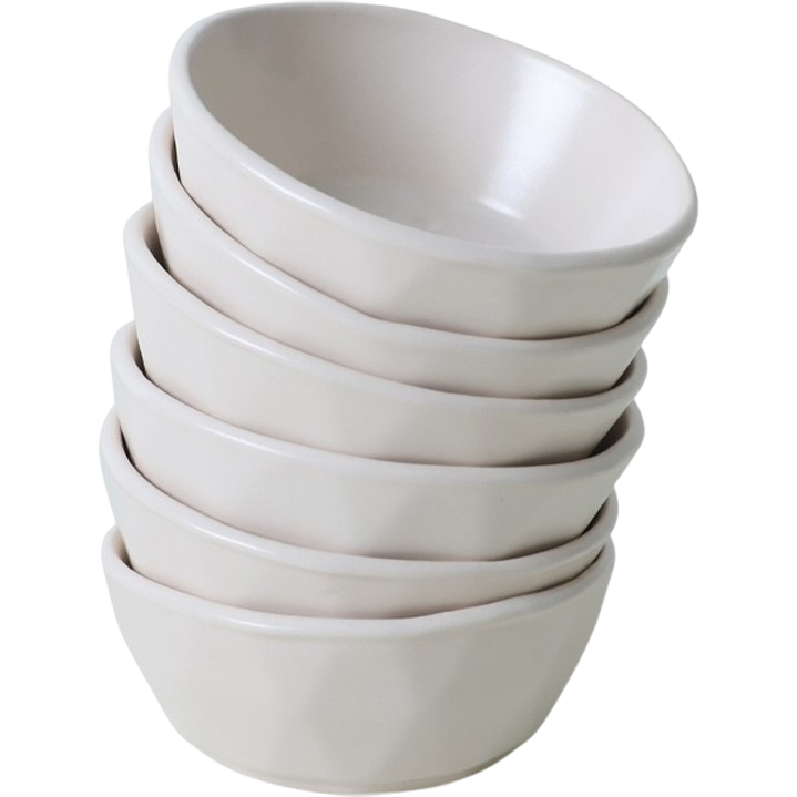 Súprava 6 kameninových misiek Facetta 12 cm, krémová – Obrázok 6