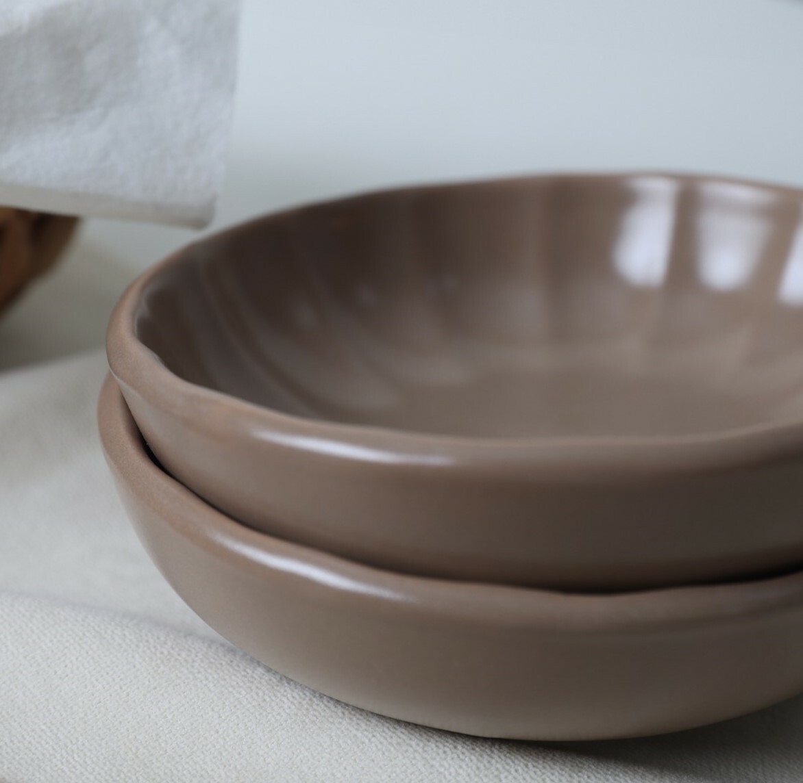 Súprava 6 kameninových misiek Laguna 12 cm, hnedá – Obrázok 4