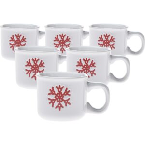 Súprava 6 keramických hrnčekov Vločka, 90 ml