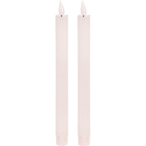 Súprava kónických sviečok s LED osvetlením, biela, 2 ks, parafín, 25 cm