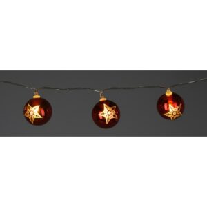 Svetelná vianočná reťaz Stars, 120 cm, 10 LED, farba meď, na batérie