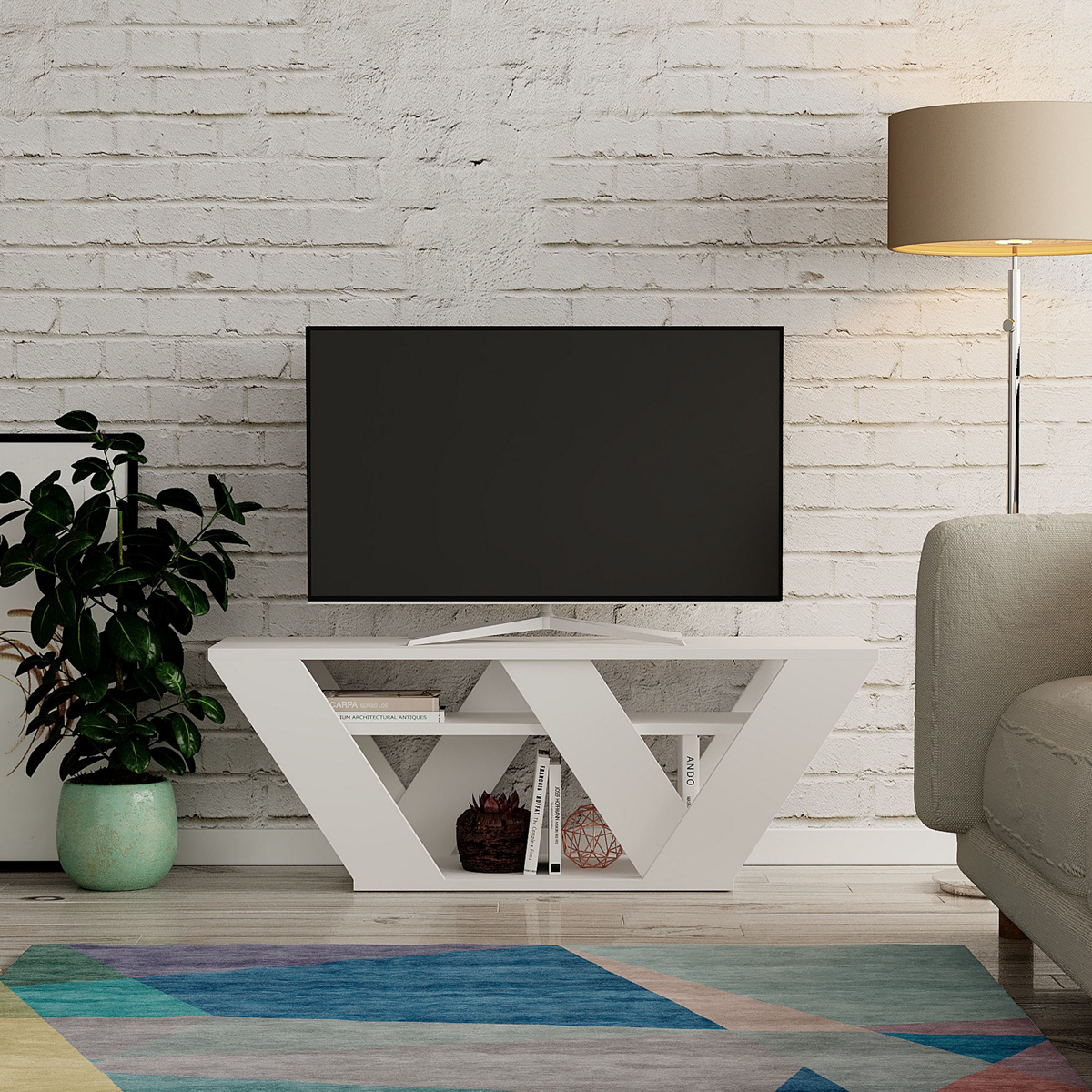 Televízny stolík Pipralla White – Obrázok 2